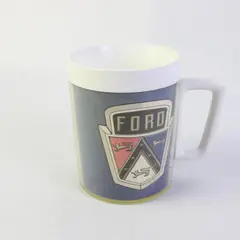 Vintage Ford Motor Company 1950s Crest Logo Insulated Plastic Coffee Mug