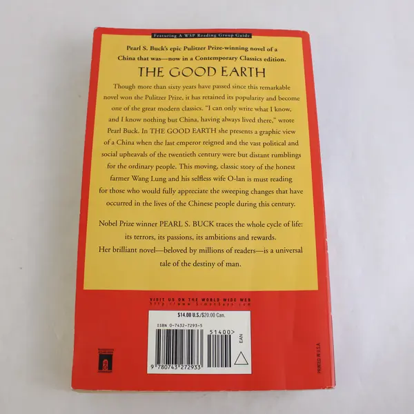 The Good Earth Oprah's Book Club Paperback By Pearl S. Buck
