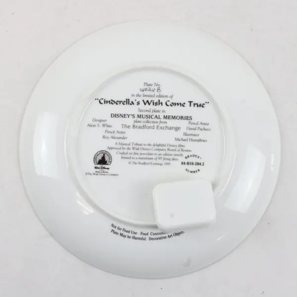 Disney Cinderella's Wish Come True Bradford Exchange Musical Collectible Plate