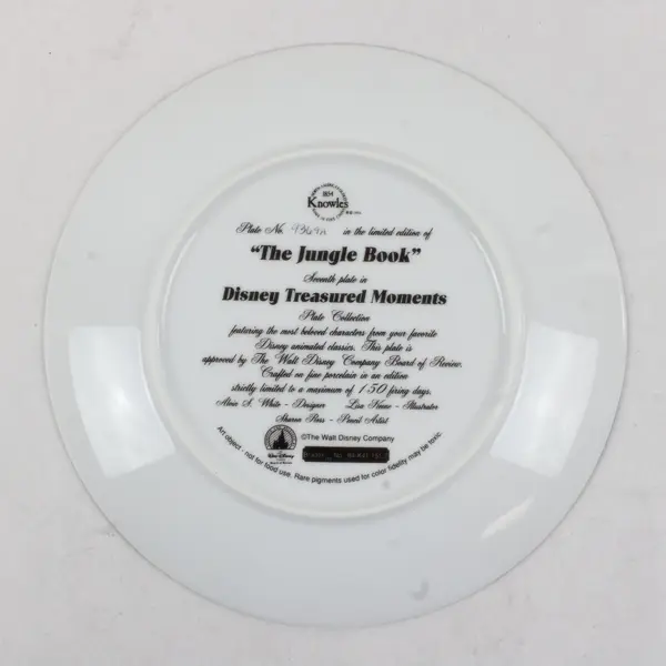 Bradford Exchange Disney Treasured Moments Jungle Book Collector Plate COA
