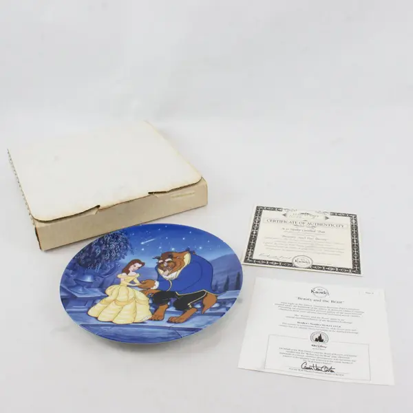 Disney Beauty & The Beast Treasured Moments Bradford Exchange Plate COA