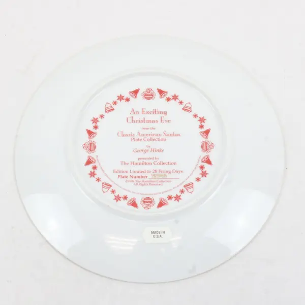 Hamilton Collection An Exciting Christmas Eve Santa Collector Plate 1994