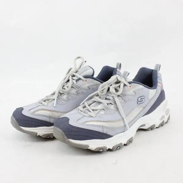 Womens Skechers D'Lites Popular Vote Leather Light Blue Sz 8.5