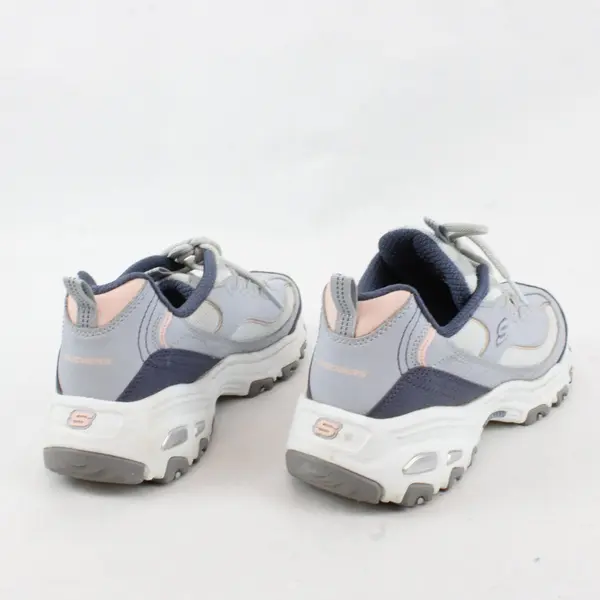 Womens Skechers D'Lites Popular Vote Leather Light Blue Sz 8.5