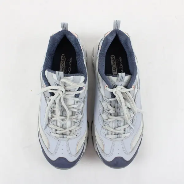Womens Skechers D'Lites Popular Vote Leather Light Blue Sz 8.5