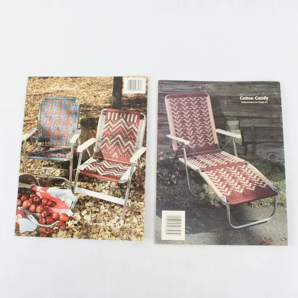 Lot of 2 Plaid Macrame Chair Pattern Booklets #8313 #8396 Miller James
