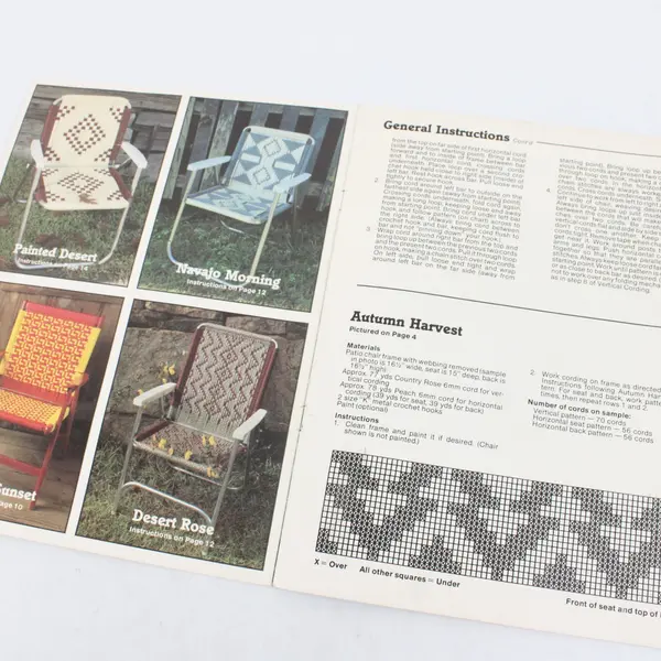Lot of 2 Plaid Macrame Chair Pattern Booklets #8313 #8396 Miller James