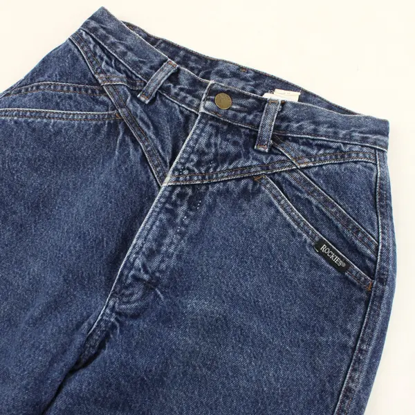 Vintage Rockies Juniors 7 High Rise Straight Leg Dark Wash Jeans