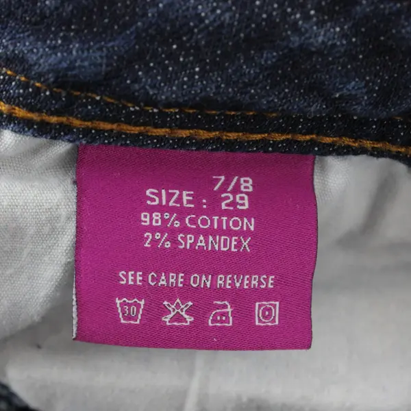 Vigoss Studio Women's Dark Wash Superflare Distressed Jeans Size 7/8 29'' Waist