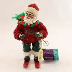 Clothique Santa's Slalom Santa Skier Figurine 2001/2002 New
