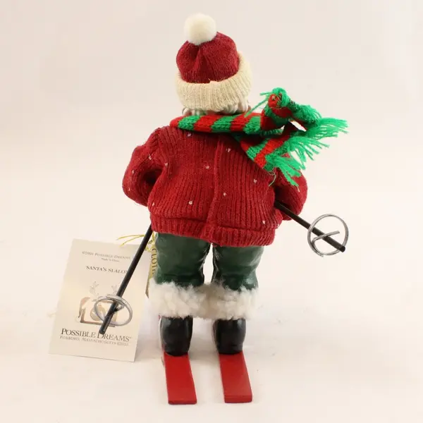 Clothique Santa's Slalom Santa Skier Figurine 2001/2002 New