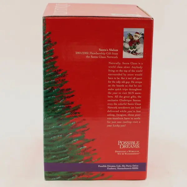 Clothique Santa's Slalom Santa Skier Figurine 2001/2002 New