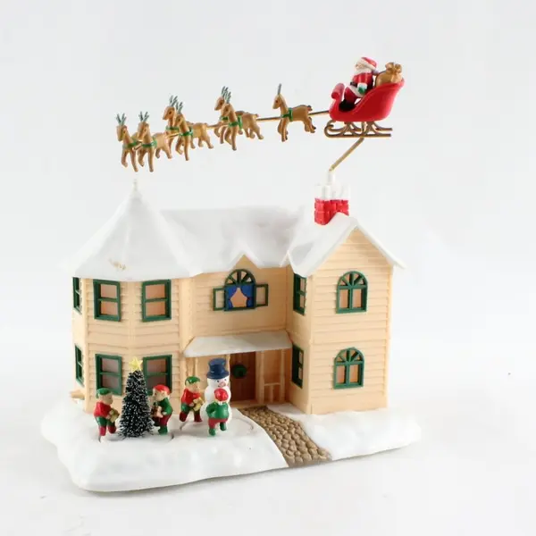 Matrix Industries LTD 1992 Up On The House Top Musical Light Up Village House
