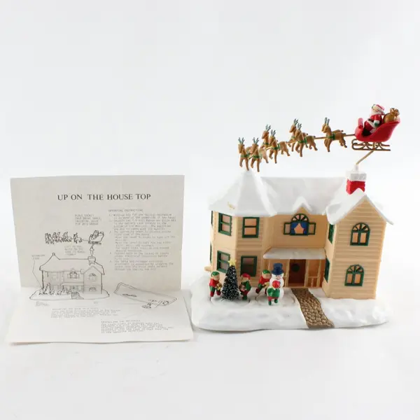 Matrix Industries LTD 1992 Up On The House Top Musical Light Up Village House