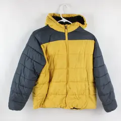 Swiss Tech Gray and Yellow Puffer Jacket Boys' Large 10-12 Husky