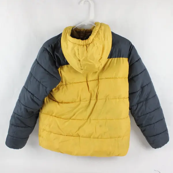 Swiss Tech Gray and Yellow Puffer Jacket Boys' Large 10-12 Husky