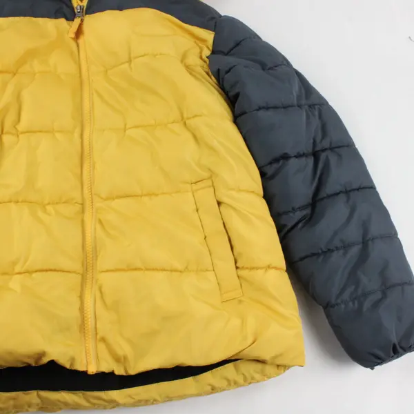 Swiss Tech Gray and Yellow Puffer Jacket Boys' Large 10-12 Husky