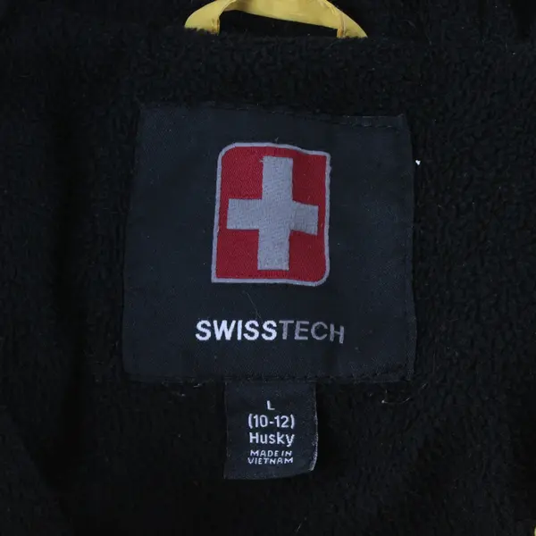 Swiss Tech Gray and Yellow Puffer Jacket Boys' Large 10-12 Husky