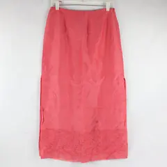 Isda & Co. Embroidered Salmon Pink Maxi Skirt Women's 8 FLAWED