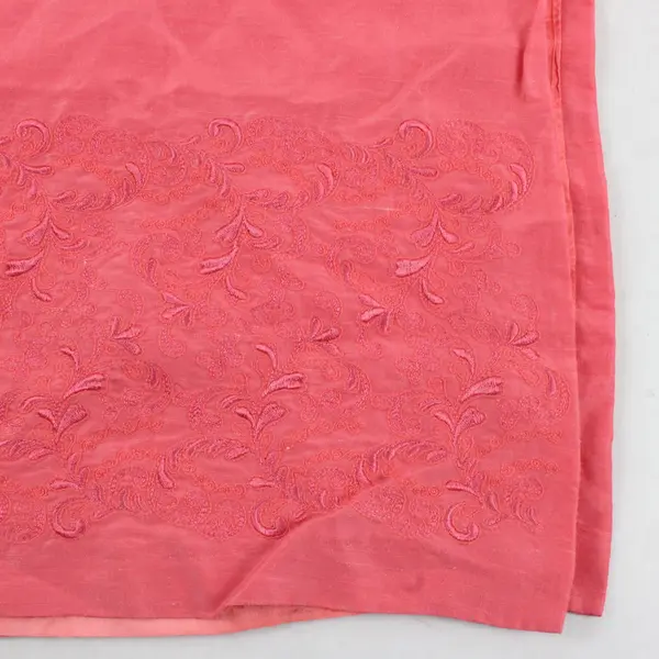 Isda & Co. Embroidered Salmon Pink Maxi Skirt Women's 8 FLAWED
