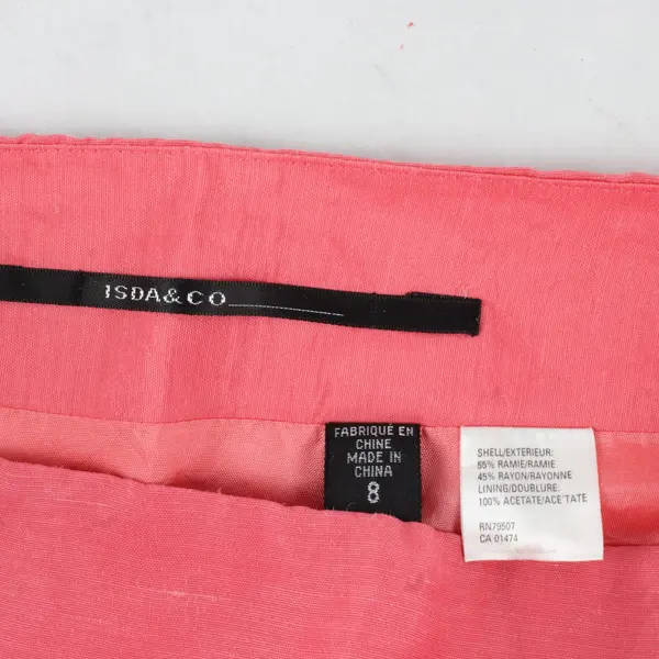 Isda & Co. Embroidered Salmon Pink Maxi Skirt Women's 8 FLAWED