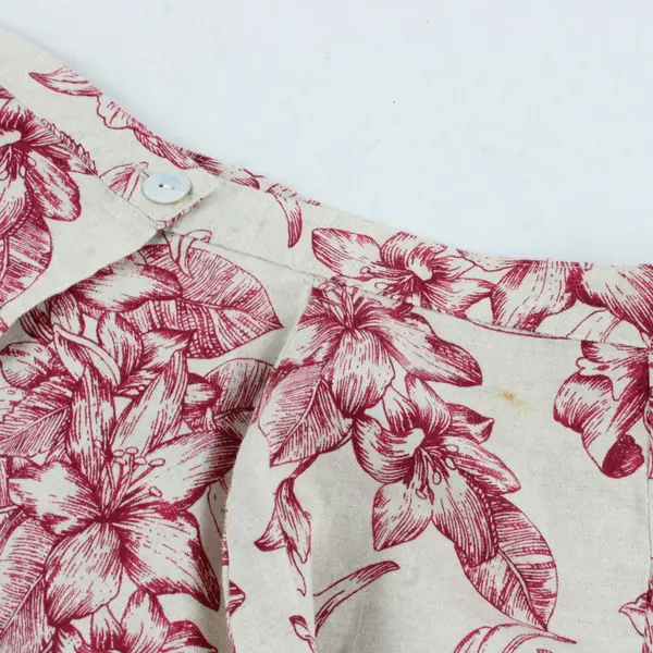 NWB Casuals Beige Red Tropical Floral Maxi Wrap Skirt Women's Large