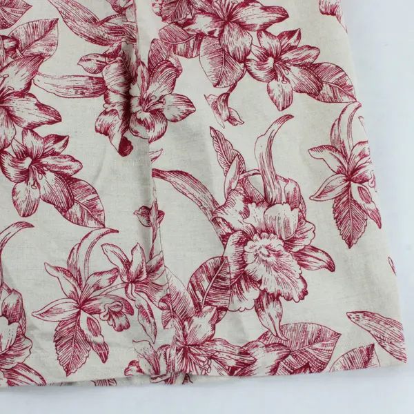 NWB Casuals Beige Red Tropical Floral Maxi Wrap Skirt Women's Large