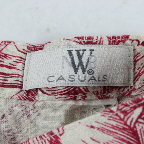 NWB Casuals Beige Red Tropical Floral Maxi Wrap Skirt Women's Large