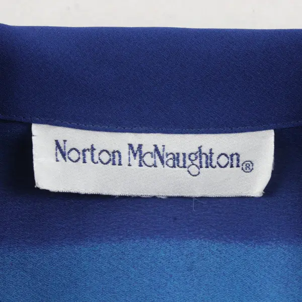 Norton McNaughton Sheer Blue Ombre Long-Sleeved Blouse Women's XL