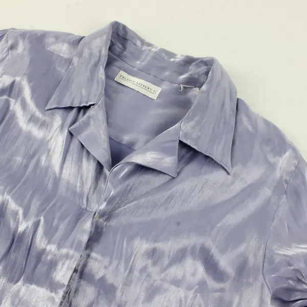 Valerie Stevens II Shimmery Periwinkle Long-Sleeved Button-Up Women's XL