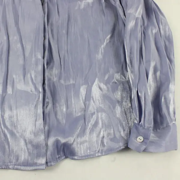 Valerie Stevens II Shimmery Periwinkle Long-Sleeved Button-Up Women's XL