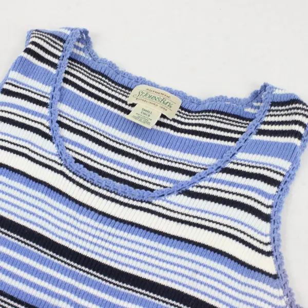 St. John's Bay Blue Striped Knit Tank Top Women's Small