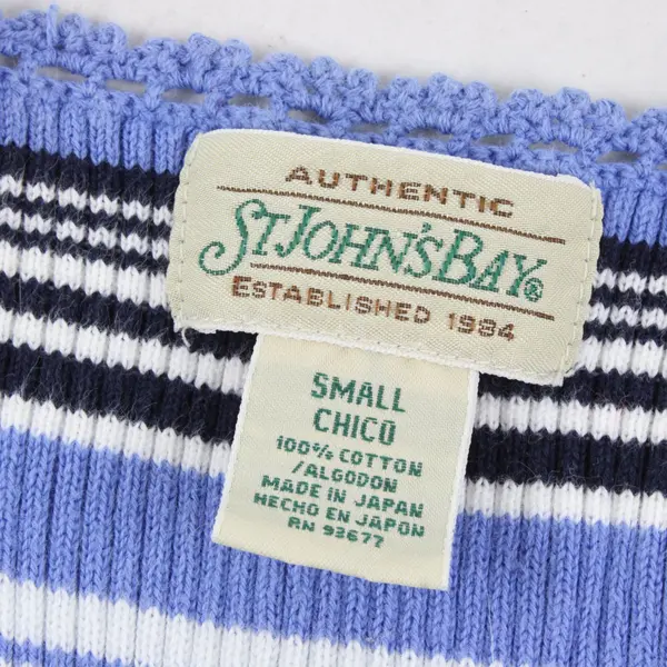 St. John's Bay Blue Striped Knit Tank Top Women's Small