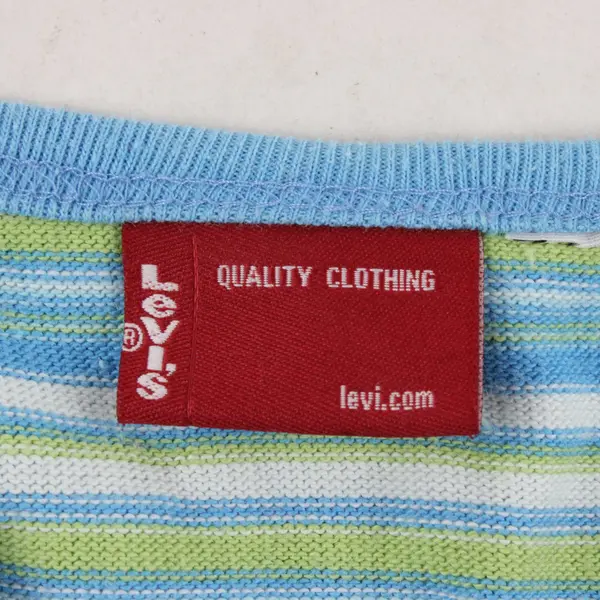 Levi's Blue and Green V-Neck Knit Tank Top Women's XS