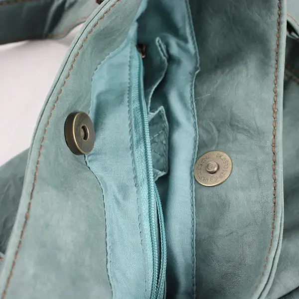 Levi's Green Faux Leather Vinyl Slouchy Shoulder Bag Purse