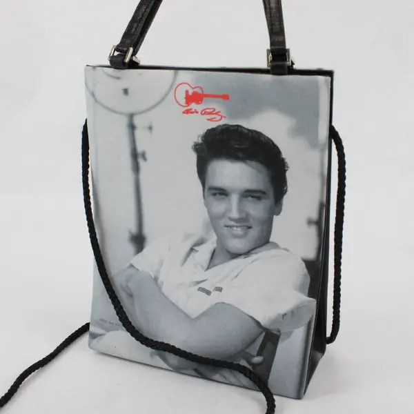 Ashley M. Elvis Presley Small Novelty Tote Bag June 1958 Photo Handle and Strap