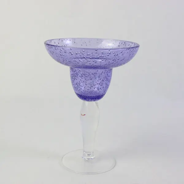 Lot of 2 Plastic Margarita Glasses Blue Purple