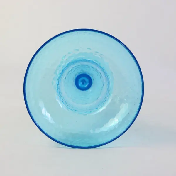 Lot of 2 Blue Plastic Margarita Glasses Bubble Design