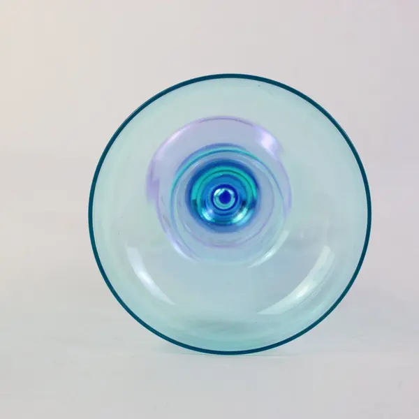 Lot of 2 Blue Plastic Margarita Glasses Bubble Design
