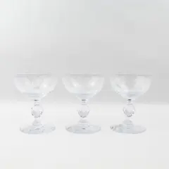 Set Of 3 Morgantown Crystal Champagne Tall Sherbet Glasses 7689-1