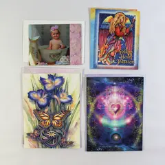Lot of 4 Leanin' Tree Unused Greeting Cards with Envelopes Enchanted Universe