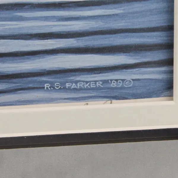 Ron Parker Inside Passage Framed Print 36.75 x 31.5 Orca Whales Mountain Scene