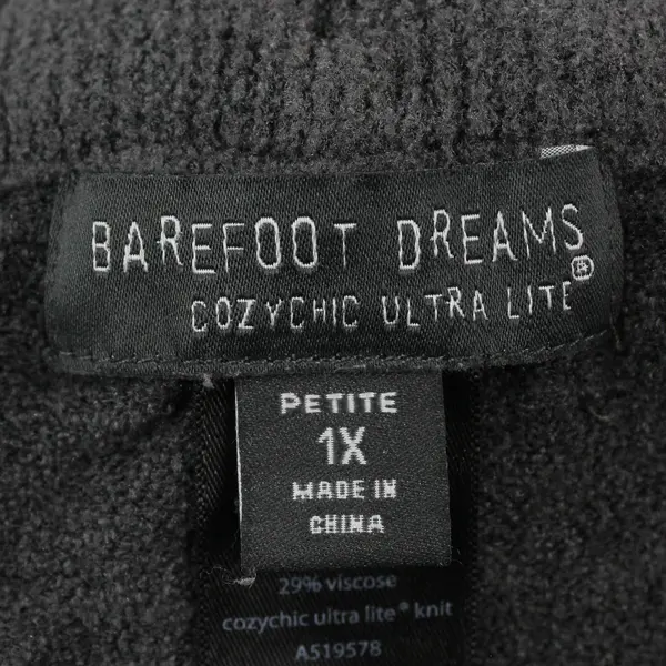 Barefoot Dreams Cozychic Ultra Lite Rolled Edge Ankle Pant Petite 1X Dark Gray