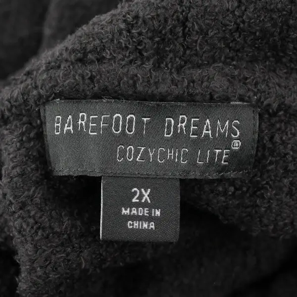 Barefoot Dreams CozyChic Lite Quarter Zip Turtleneck Sweater Dark Grey 2X