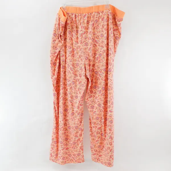 Muk Luks Orange and Pink Floral Short Sleeve Pajama Set Women's 3X