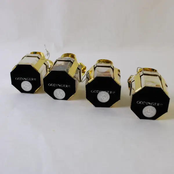 Godinger Silver Plated Present Box Hanging Ornaments Set of 4 Holiday