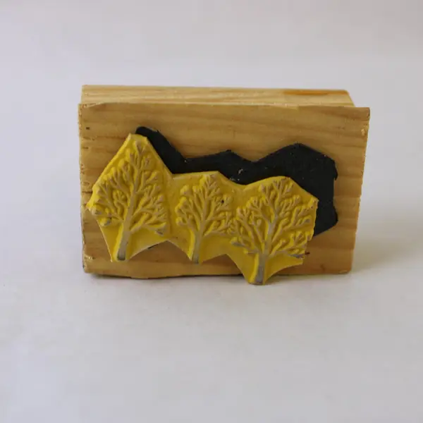 Lot of 3 Tree Rubber Stamps Crafting Scrapbooking Card Making Used
