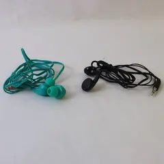 Lot of 2 Pairs Earphones Black & Teal Untested Pre-Owned