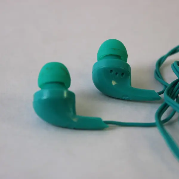 Lot of 2 Pairs Earphones Black & Teal Untested Pre-Owned