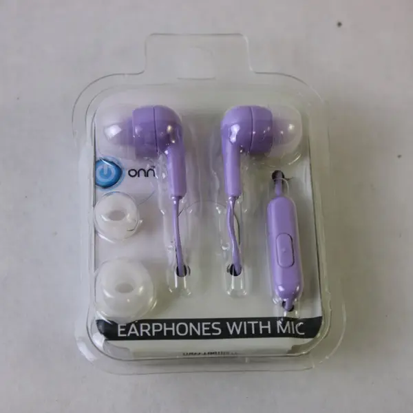 ONN In-Ear Purple Wired Headphones With Mic